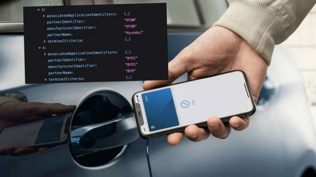 Apple Wallet設置文件更新顯示,汽車鑰匙將支持現代BYD